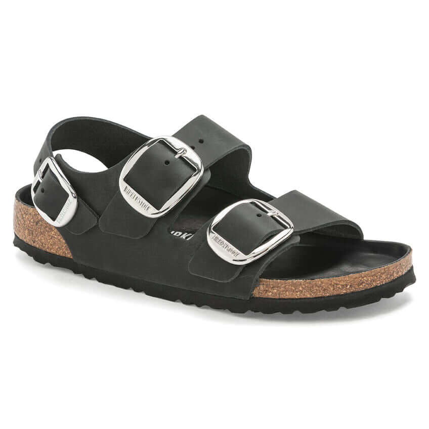 Birkenstock Milano Big Buckle Black Oiled Leather
