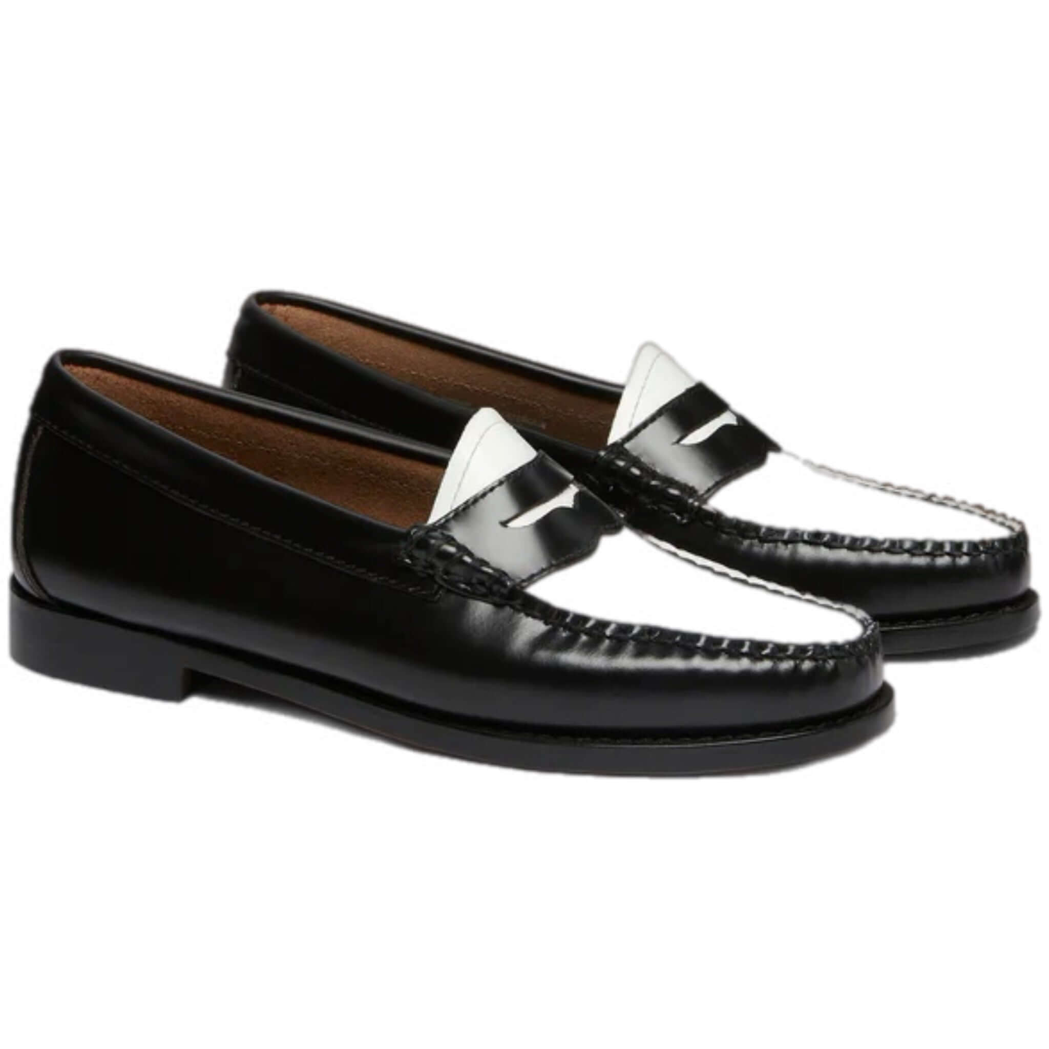 GH BASS Weejuns Penny Loafers Black & White