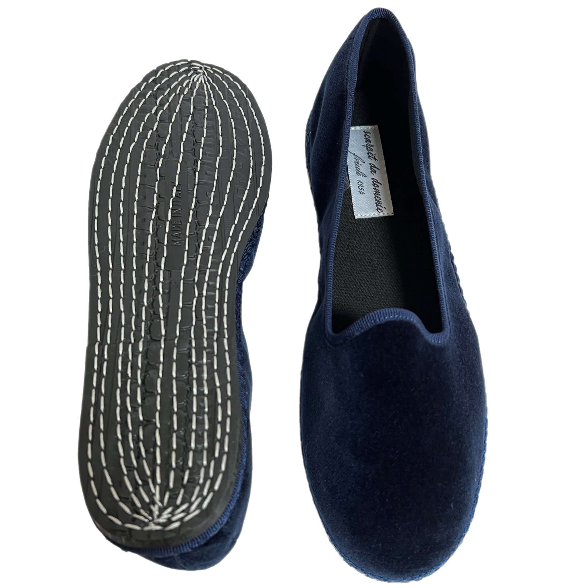 Friulian shoes in velvet - BLUE
