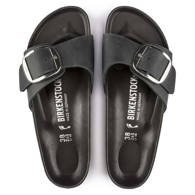 Birkenstock Madrid Big Buckle Black Oiled Leather