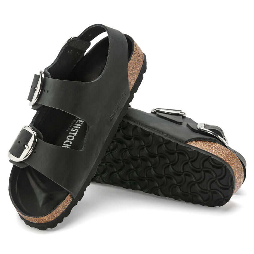 Birkenstock Milano Big Buckle Black Oiled Leather 