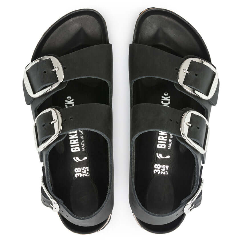 Birkenstock Milano Big Buckle Black Oiled Leather 