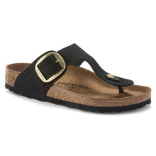 Carica l&#39;immagine nel visualizzatore di Gallery, Birkenstock Gizeh Big Buckle black Nubuck Leather
