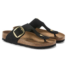 Carica l&#39;immagine nel visualizzatore di Gallery, Birkenstock Gizeh Big Buckle black Nubuck Leather
