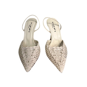 Slingback con ricamo