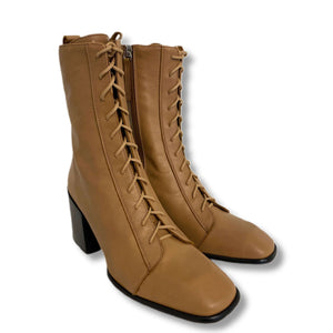 Lace up Ankle Boots Square Toe