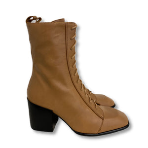 Lace up Ankle Boots Square Toe